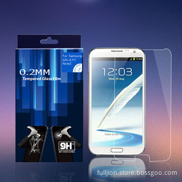 OEM anti-crack 0.33mm round angle 2.5D curved edge tempered-glass screen protector for Samsung Note2